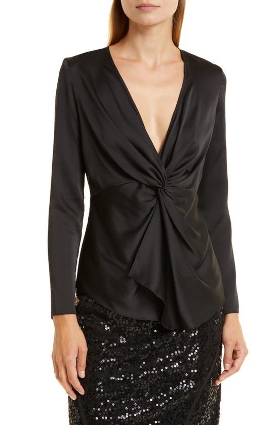 DONNA KARAN TWIST FRONT BLOUSE