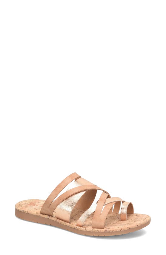 Korks Clemmons Strappy Sandal In Metallic Beige