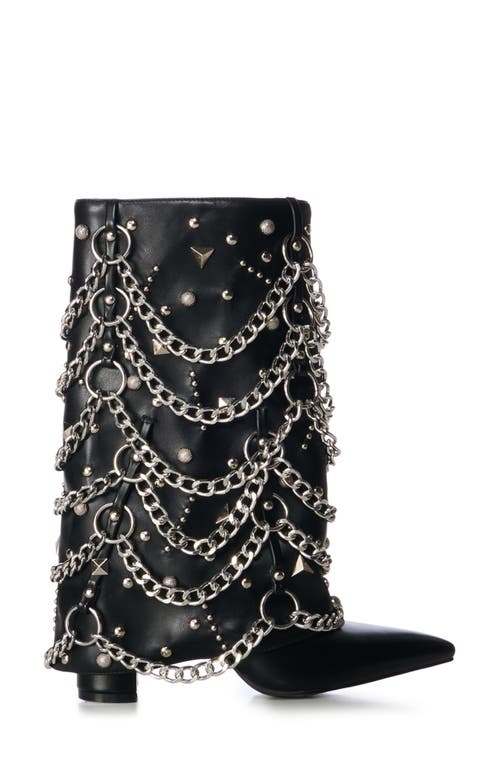 Shop Azalea Wang Aleena Chain Link Tall Boot In Black