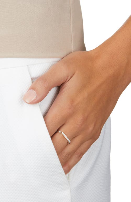 Monica Vinader Signature Thin Diamond Ring In Silver/diamond