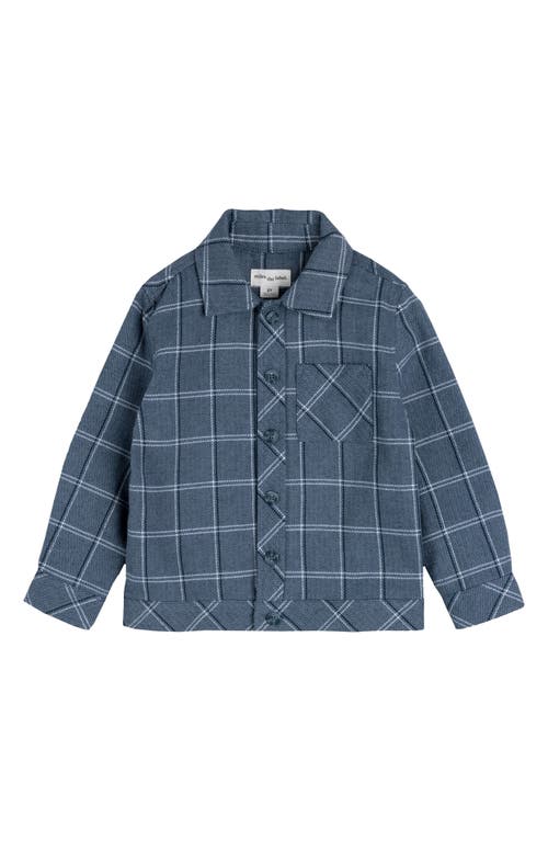 MILES THE LABEL Kids' Windowpane Check Overshirt in Navy 