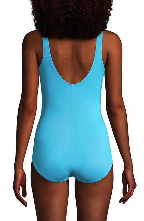 LANDS' END LANDS' END SCOOP NECK TUGLESS SPORTY ONE PIECE SWIMSUIT 