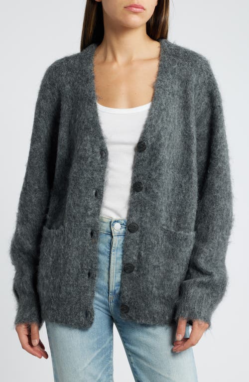 Shop Treasure & Bond Fuzzy Oversize Cardigan In Grey Medium Charcoal Heather