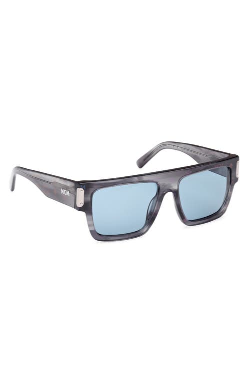 Shop Mcm 54mm Rectangular Sunglasses In Grey/other/blue