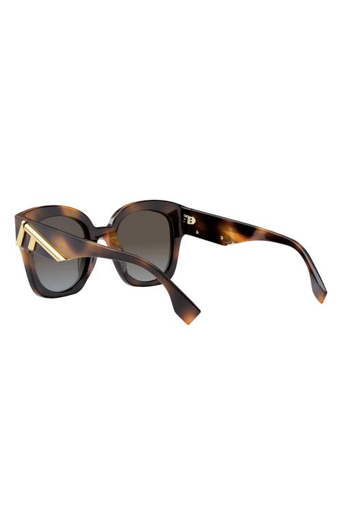 Shop Fendi ' First 63mm Square Sunglasses In Blonde Havana/gradient Smoke