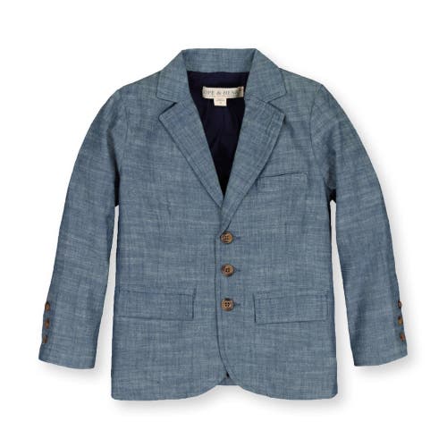 Hope & Henry Babies'  Boys' Organic Chambray Suit Jacket, Toddler In Blue Chambray