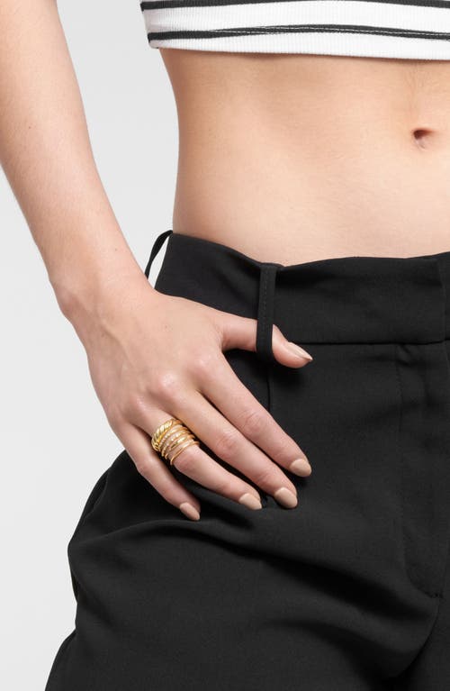 Adornia Set Of 5 Mixed Cz Stackable Rings In Gold