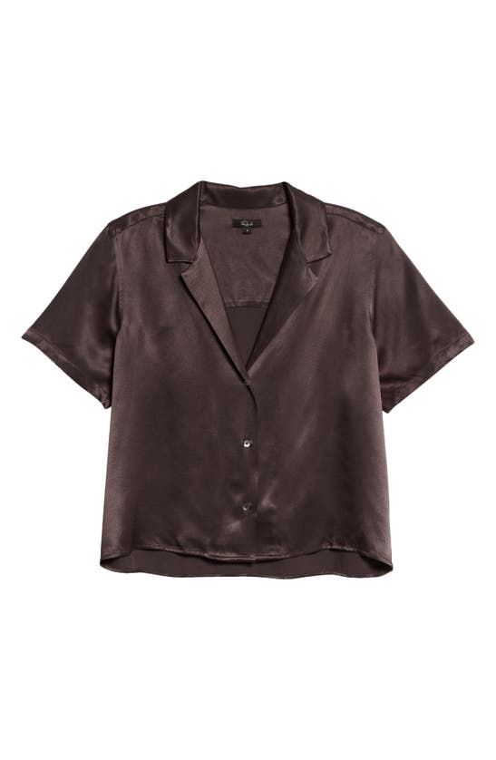 Rails Maui Satin Short Sleeve Button-up Shirt In Slate