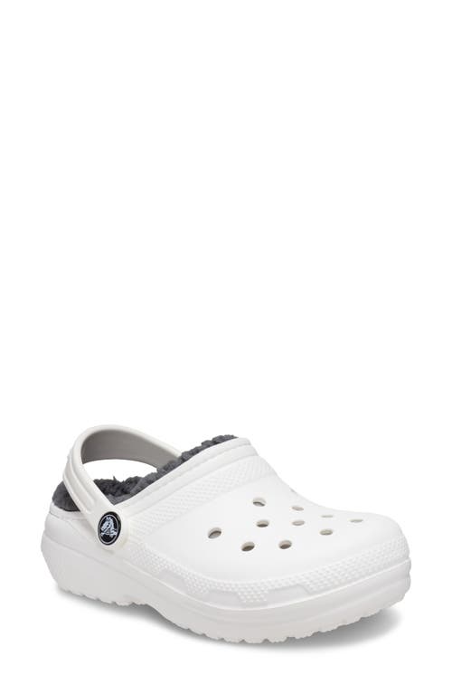 CROCS Kids' Classic Lined Clog in White/Grey