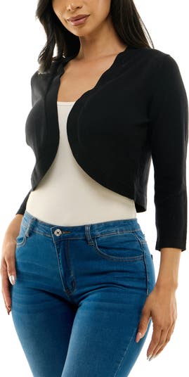 Nina Leonard Knit Bolero Cardigan