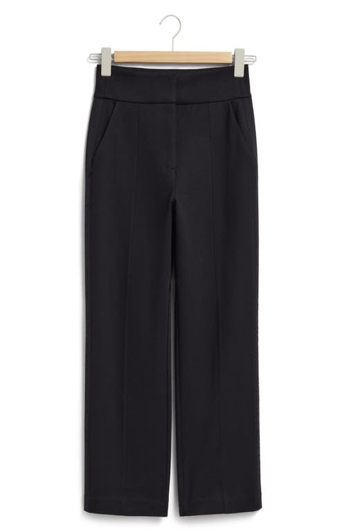 & Other Stories Recycled Polyester Straight Leg Trousers Black at Nordstrom,