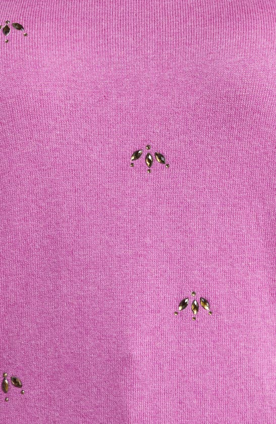 Nic + Zoe Hidden Gems Cotton Blend Sweater In Vivid Magenta