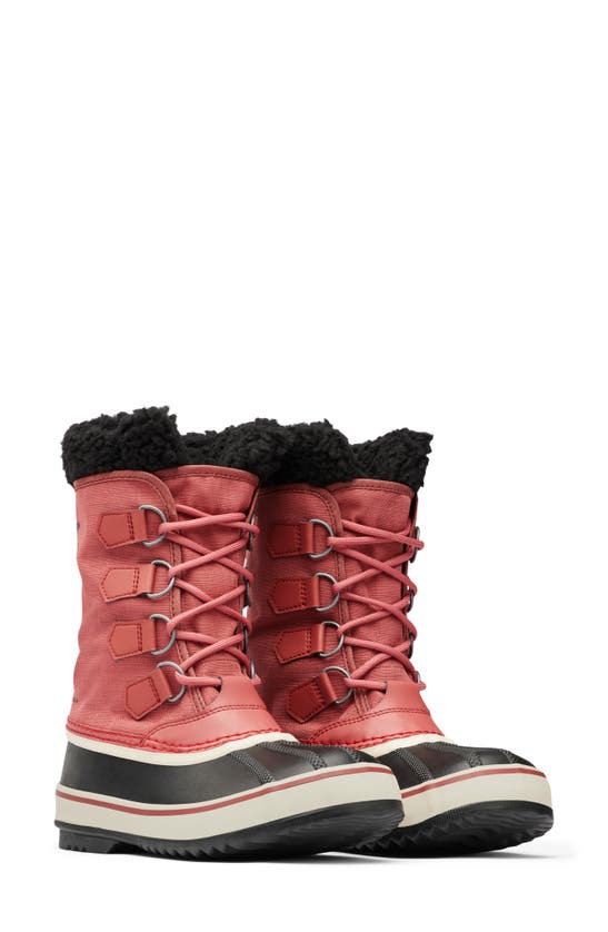 Sorel Winter Carnival Waterproof Boot In Rose Dust Black