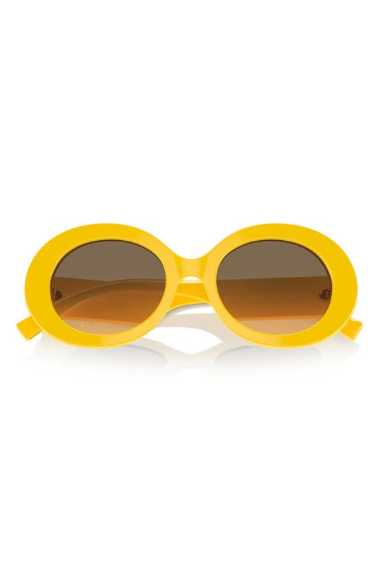 Dolce & Gabbana 51mm Gradient Oval Sunglasses In Yellow