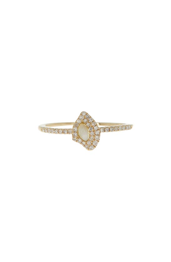 Shop Meira T Diamond & Larimar Ring In Yellow Gold