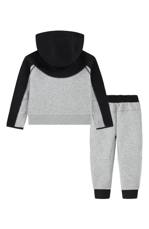 Shop Nike Kids' Tech Fleece Zip Hoodie & Joggers Set In Dark Grey Heather/black