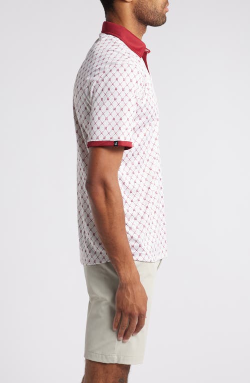 Shop Swannies Franklin Ball & Club Print Golf Polo In Maroon