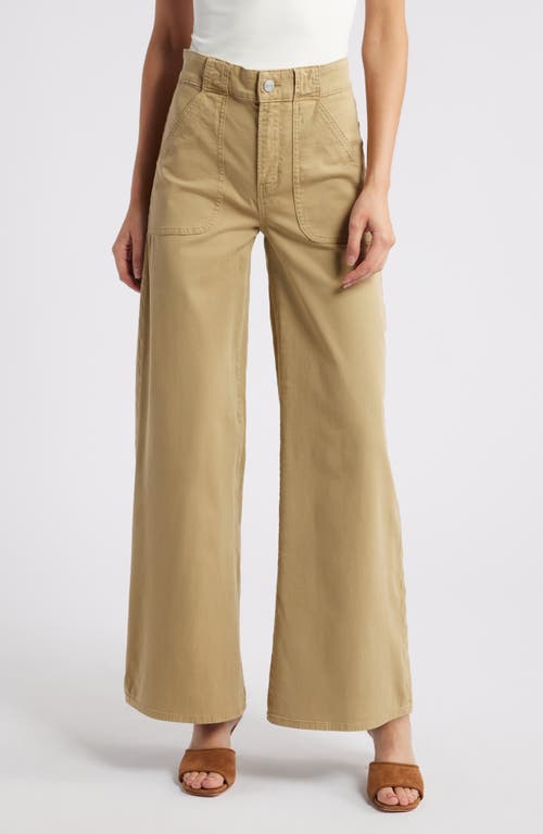 Shop Frame Modern Patch Pocket Wide Leg Pants In Sahara Khaki