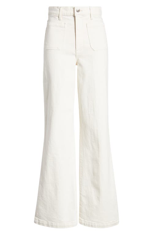 Shop Le Jean Virginia Patch Pocket High Waist Wide Leg Jeans In Bone