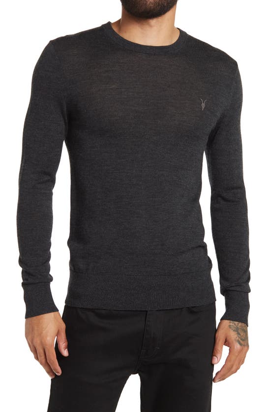 Allsaints Mode Slim Fit Wool Sweater In Tar Black Marl