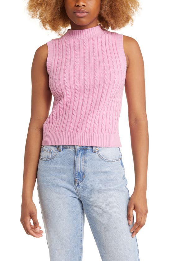 Bp. Cable Stitch Sweater Vest In Pink Moonlite