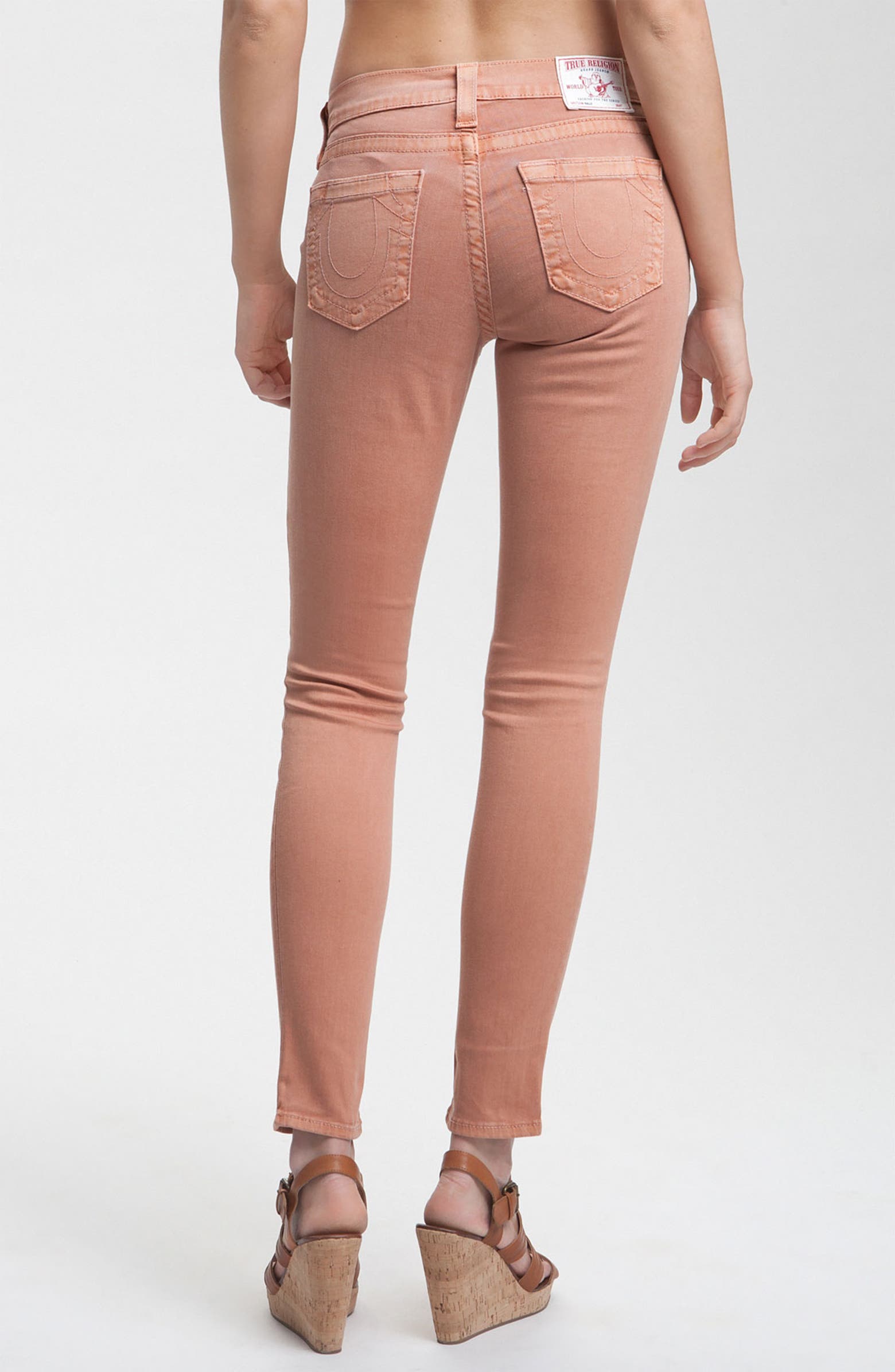 True Religion Brand Jeans 'Halle' Skinny Stretch Jeans (Coral) | Nordstrom