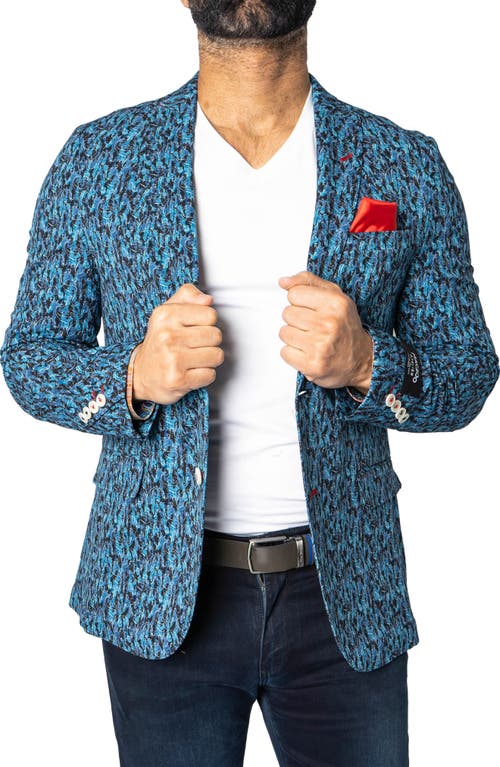 Shop Maceoo Descartes Unconstructed Liquid Paisley Blue Blazer