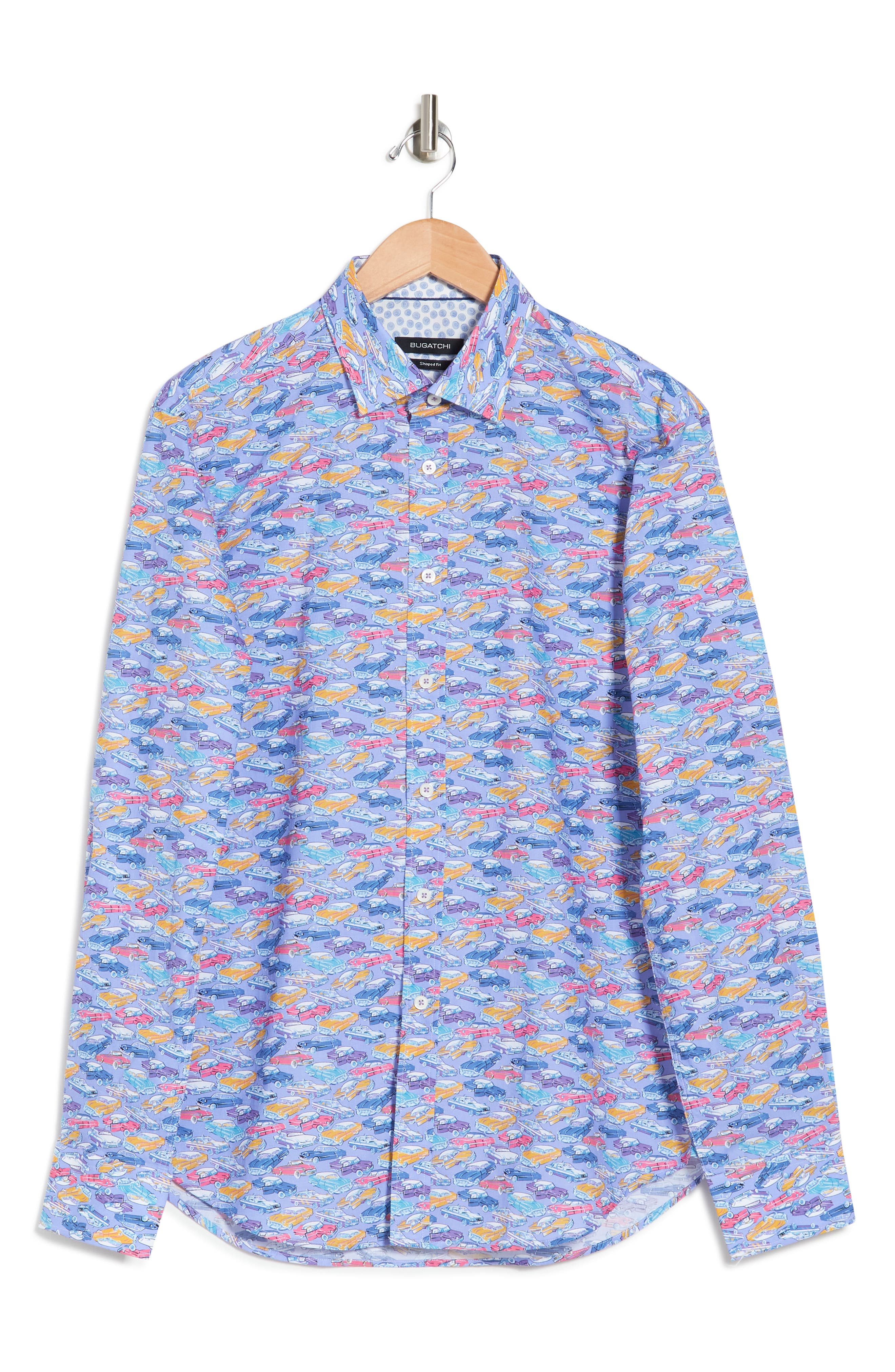 Bugatchi Car Print Shaped Fit Dress 