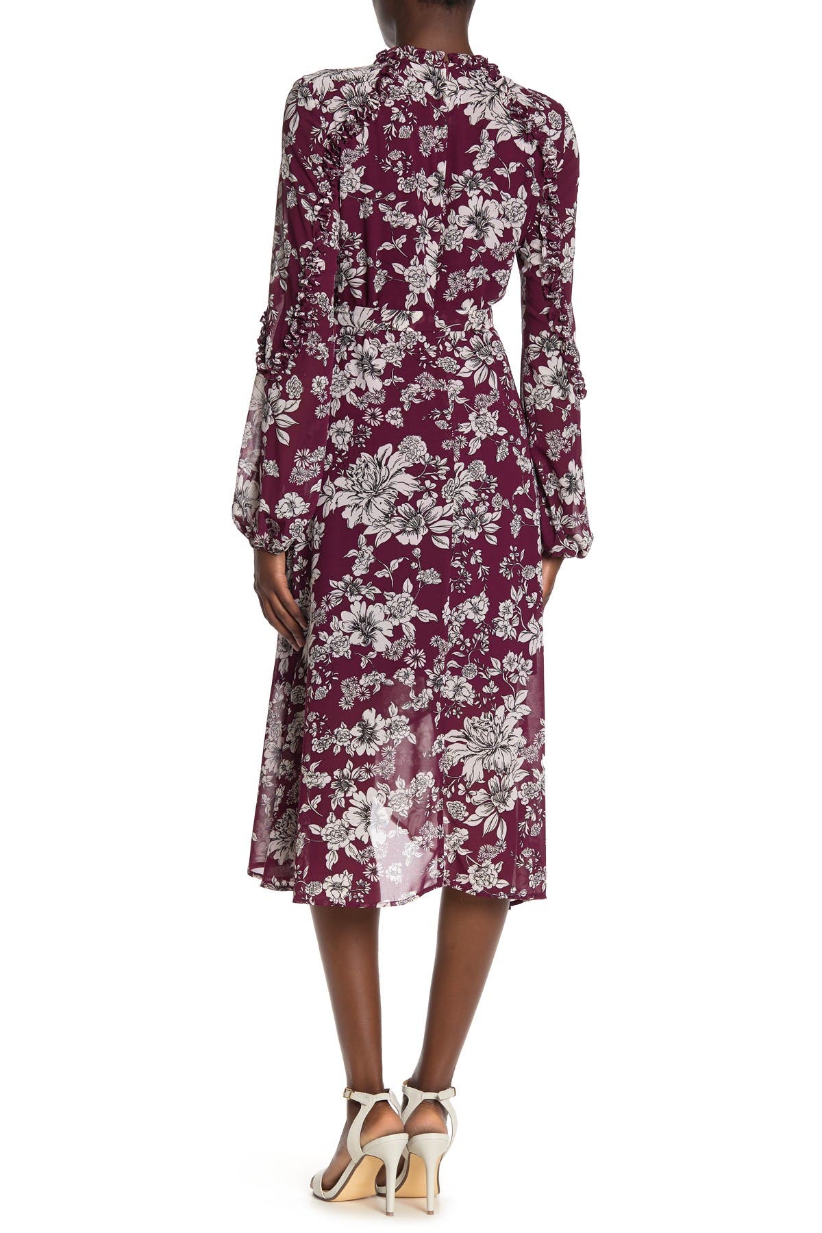 bardot jolie print midi dress