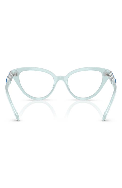 Swarovski 53mm Cat Eye Optical Glasses In Blue White