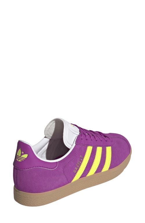 Shop Adidas Originals Adidas Gazelle Sneaker In Purple/yellow/off White