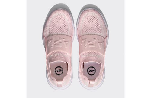 Shop Apl Athletic Propulsion Labs Apl Youth's Techloom Bliss Slip-ons In Bleached Pink/ivory/white