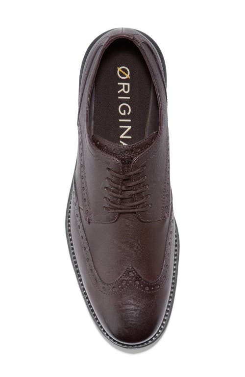 Shop Cole Haan Original Grand Wingtip Derby In Dark Chocolate/charcoal