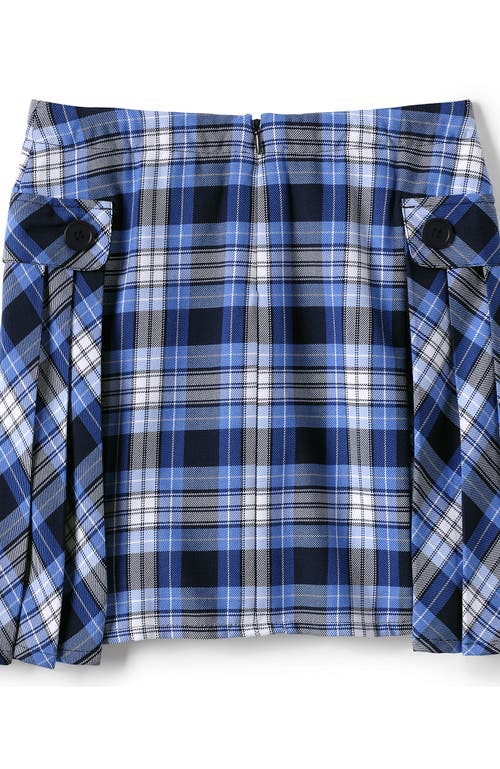 LANDS' END LANDS' END SCHOOL UNIFORM GIRLS SIDE PLEAT PLAID SKORT ABOVE KNEE