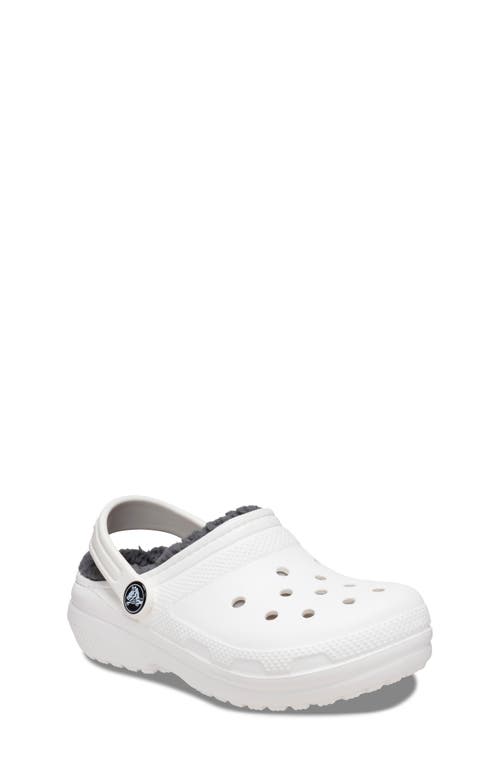 Crocs Kids' Classic Faux Fur Lined Clog In White