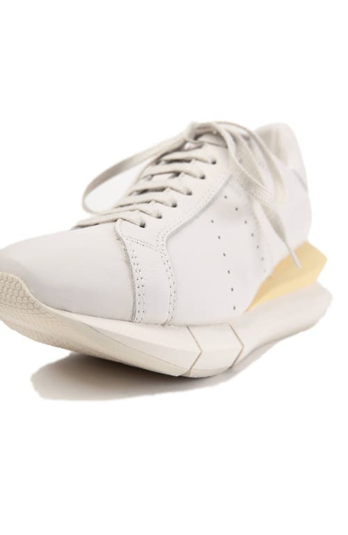 Shop Paloma Barceló Paloma Barcelo Alenzon Wedge Sneaker In White/gesso-s.yellow