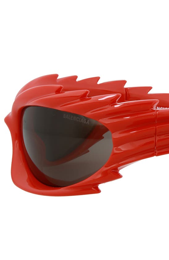 Shop Balenciaga 78mm Wrap Sunglasses In Red Red Grey