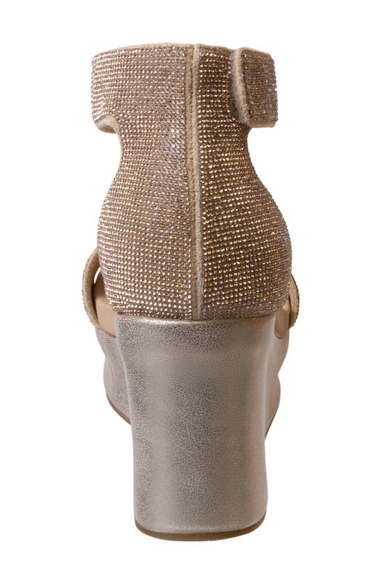 Shop Otbt Status Crystal Embellished Wedge Sandal In Rose Gold