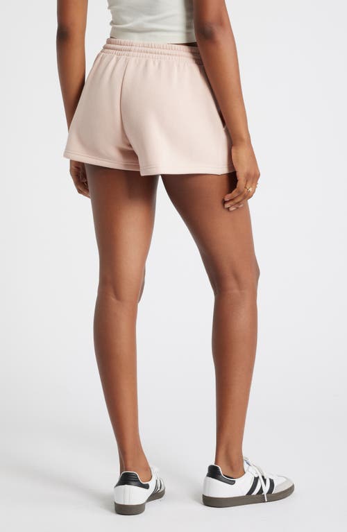 Shop Bp. Elastic Waist Fleece Shorts In Pink Sepia