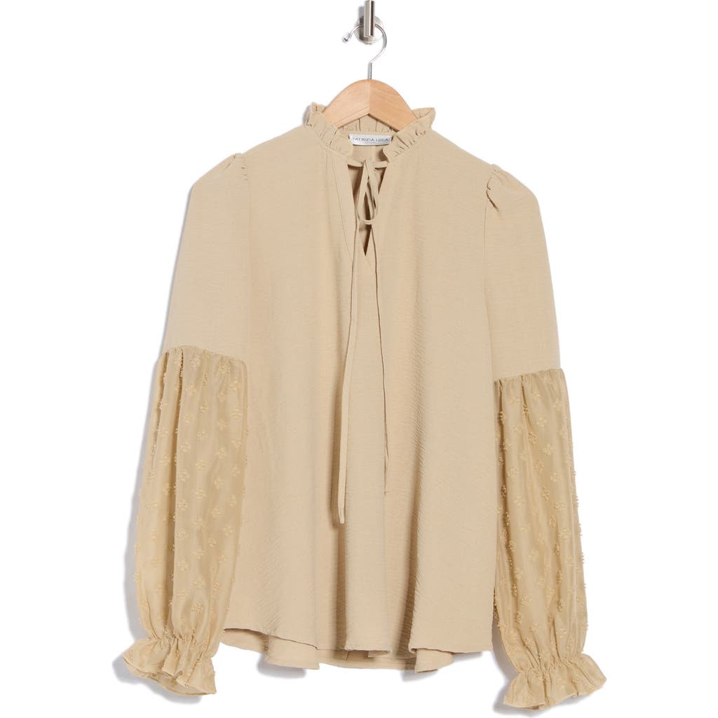 Patrizia Luca Mixed Media Top In Sand