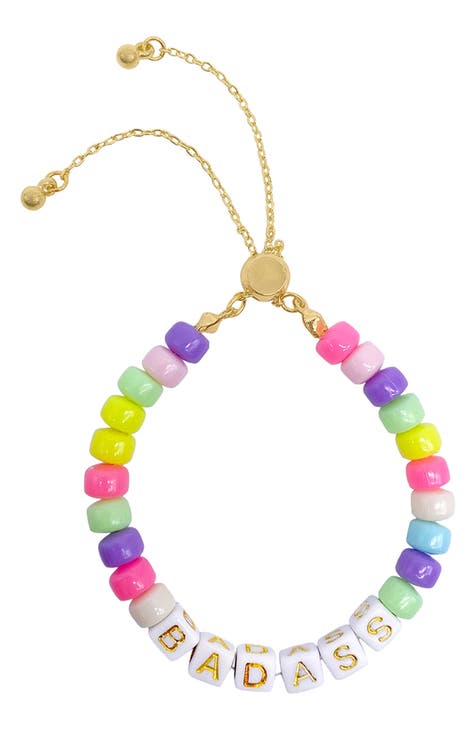 Colorful Beaded 'Badass' Slide Bracelet