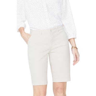 Petite Nydj Stretch Twill Bermuda Shorts, Beige