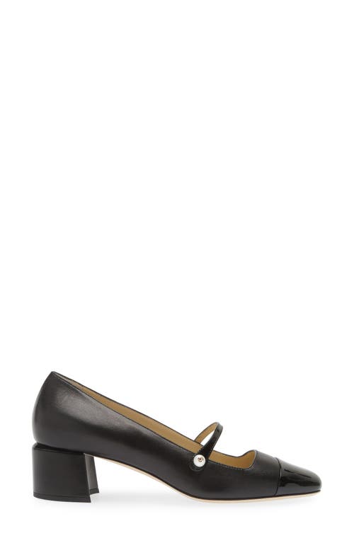 Jimmy Choo 'elisa 45' Black Pumps With Pearl Detail In Black/black