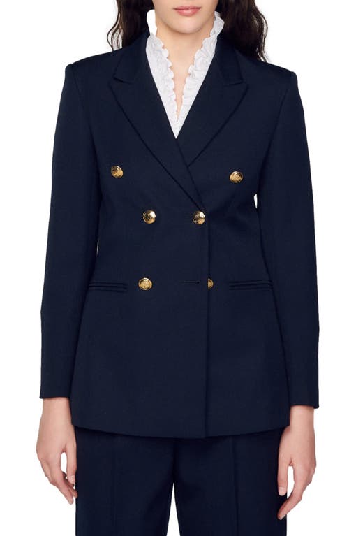 Sienna Bracelet Sleeve Blazer in Navy Blue