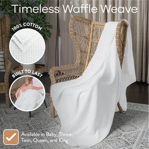 Comfy Cubs Adult Waffle Blanket In White