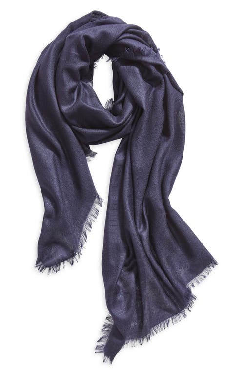 Shop Nordstrom Cashmere & Silk Metallic Eyelash Scarf In Navy Evening