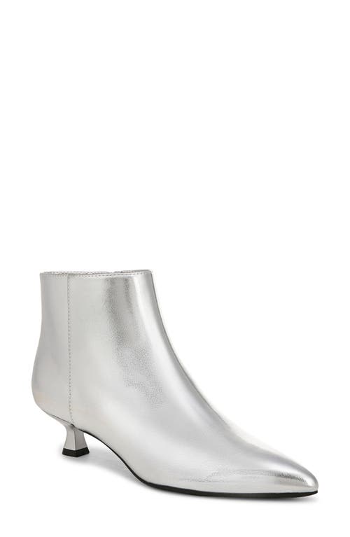 Shop Lifestride Maya Pointed Toe Kitten Heel Bootie In Silver