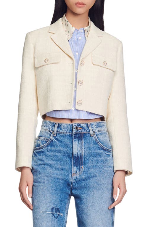 sandro Edma Tweed Crop Blazer at Nordstrom,