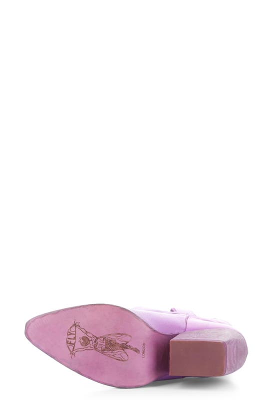 Shop Fly London Wofy Pointed Toe Western Boot In Violet Velvet