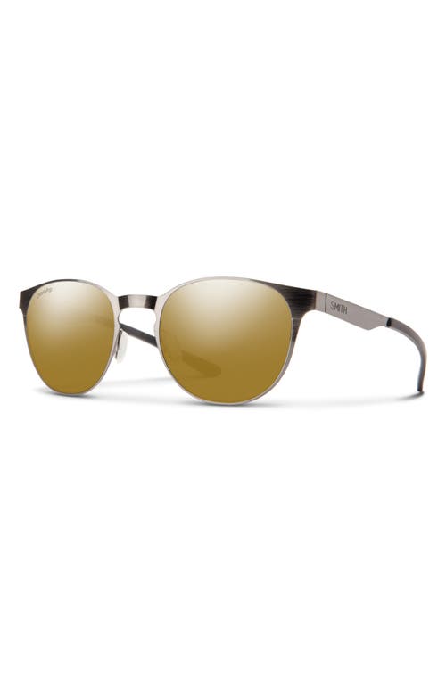 Shop Smith Eastbank 52mm Chromapop™ Polarized Round Sunglasses In Brushed Gunmetal/bronze